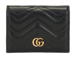 Gucci GG Marmont Card Case Wallet, Black, 466492, DB/B, 3*